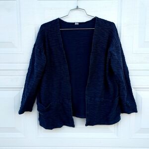 Eclectic Grandpa Black Open-Front Cardigan